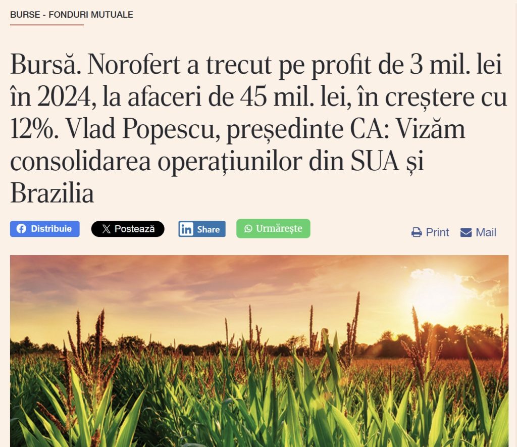 Raport anual 2024 Norofert