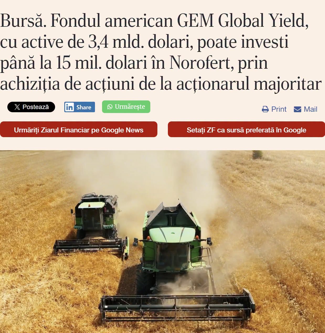 Mai vine o confirmare, vorbim despre bani puși pe masă.