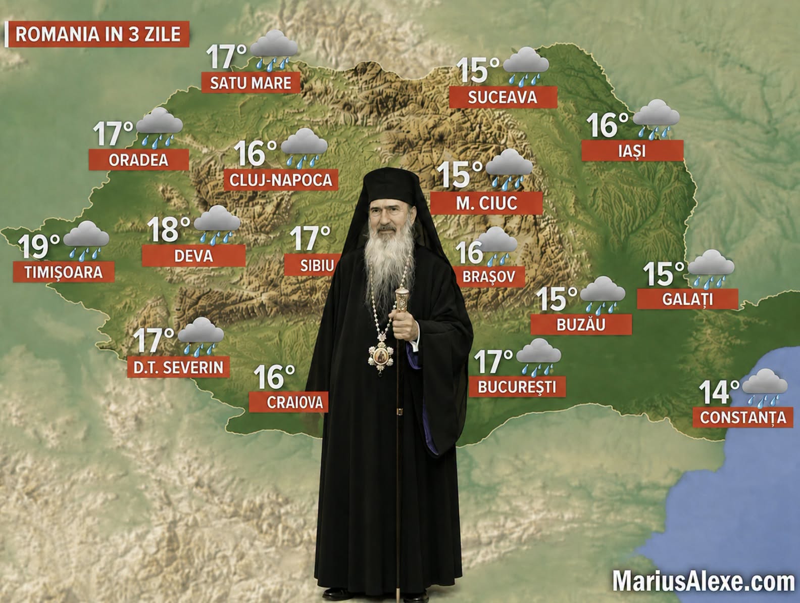 Nu am nevoie de aplicație meteo. Ne spune Teodosie când o să plouă.